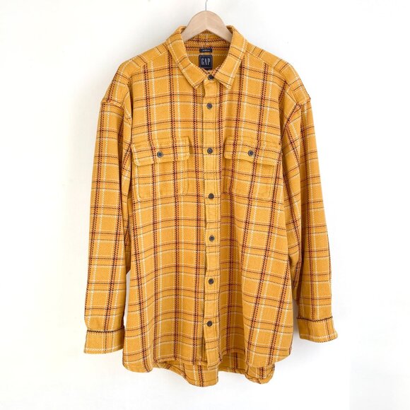 GAP The Big Shirt Plaid Cotton Twill Shacket
